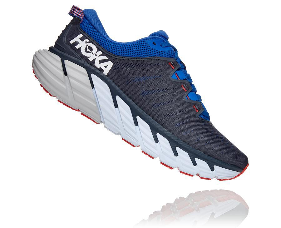 Zapatillas Running Hoka One One Hombre - Gaviota 3 - Negras/Azules - ZSR812576